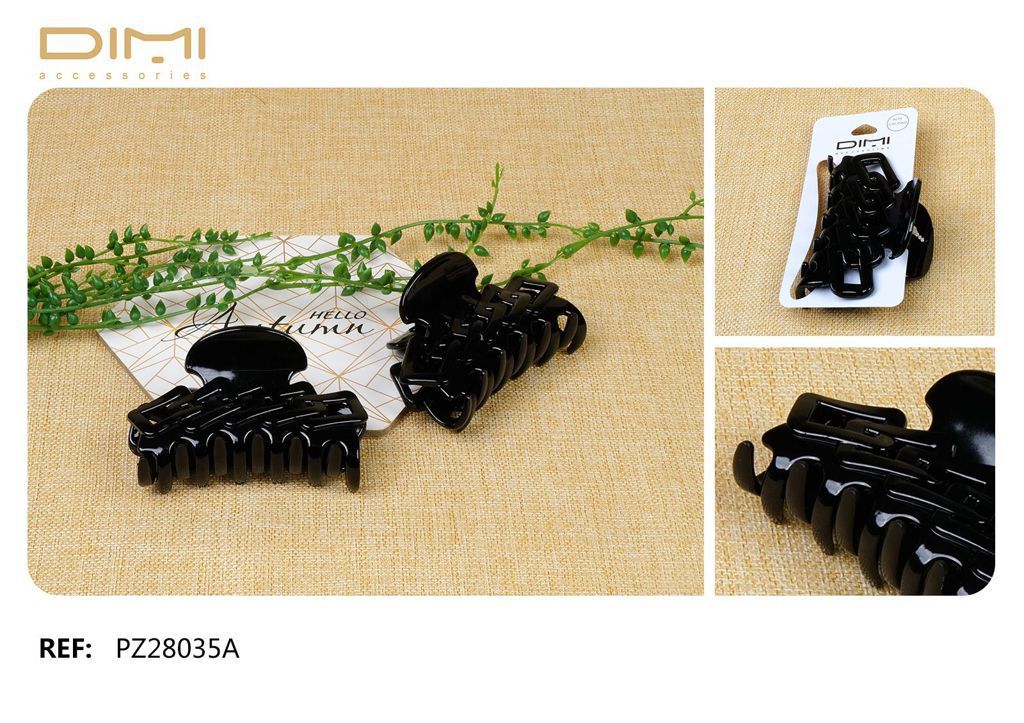 Pinza negra 9cm 12/u PZ28035A para accesorios de cabello