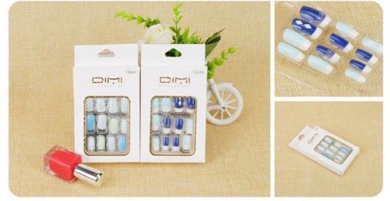 Uñas postizas autoadhesivas - 12 unidades (AU04116-7 DM)