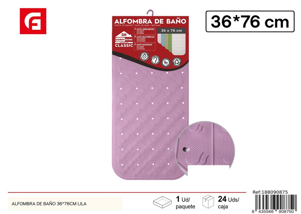 Alfombra de baño lila 36x76 cm - Alfombras de baño