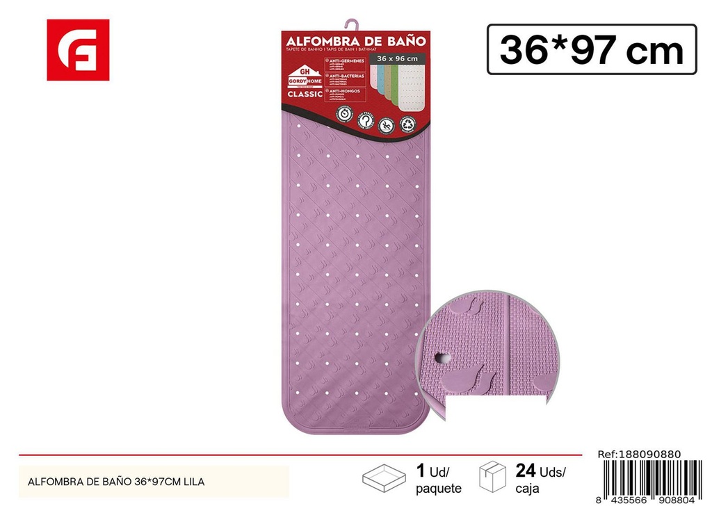 Alfombra de baño 36x97 cm lila - Accesorios de baño