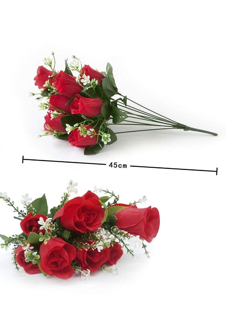 Ramo artificial de rosas 9 cabezas - Flores románticas para eventos