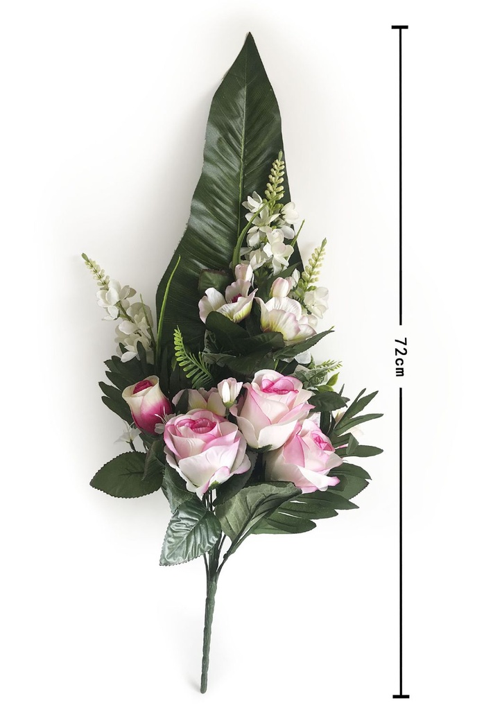 Ramo grande de flores artificiales (14 ramas con hojas grandes)