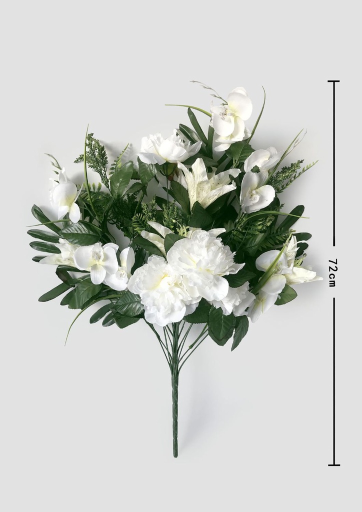Ramo grande de flores artificiales de 19 ramas 72 cm - Decoración floral para el hogar