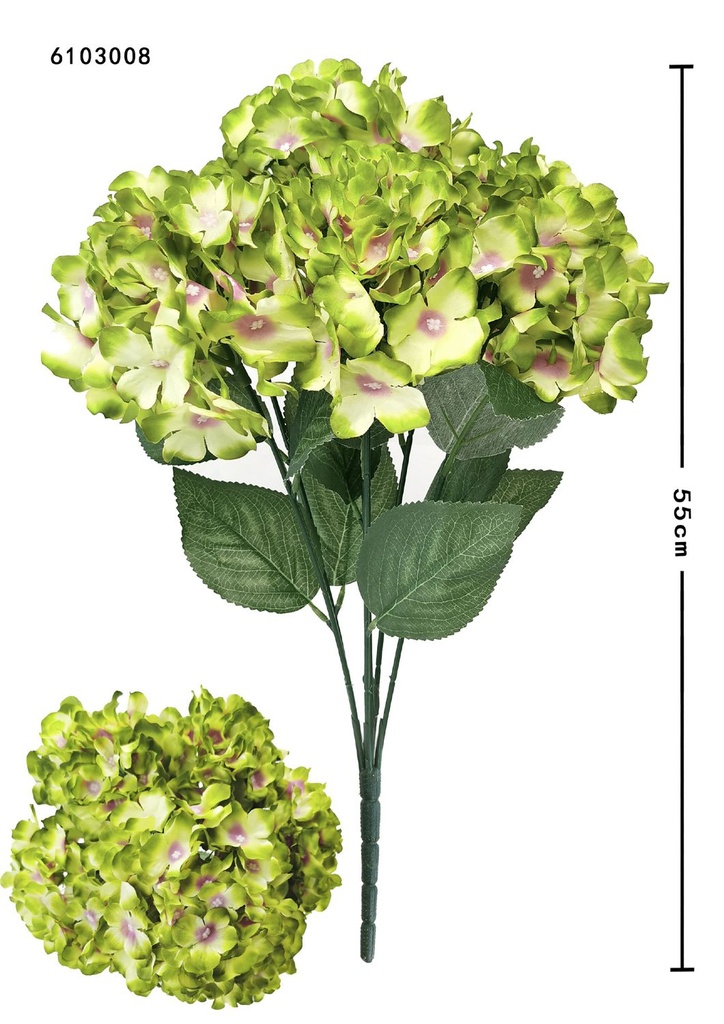 Ramo grande de hortensias artificiales (6 cabezas) - Decoración