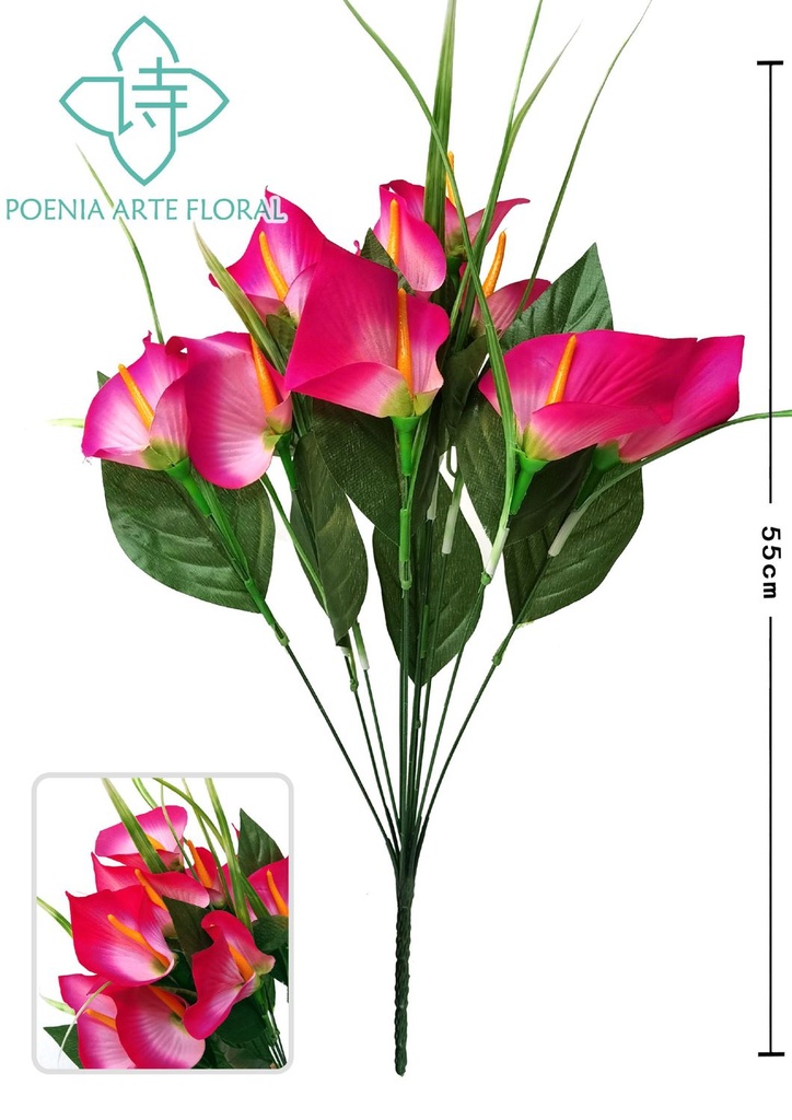 Ramo de flores artificiales 10 cabezas - Decoración funeraria