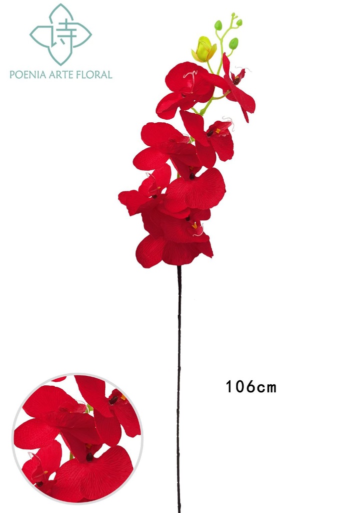 Vara flor de 8 cabezas orquídea blanca - Decoración floral
