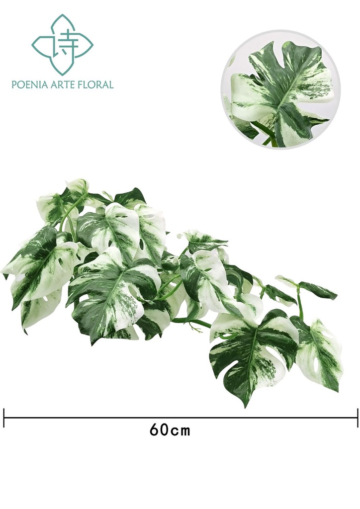 Rama colgante de hojas decorativa 28 para interiores