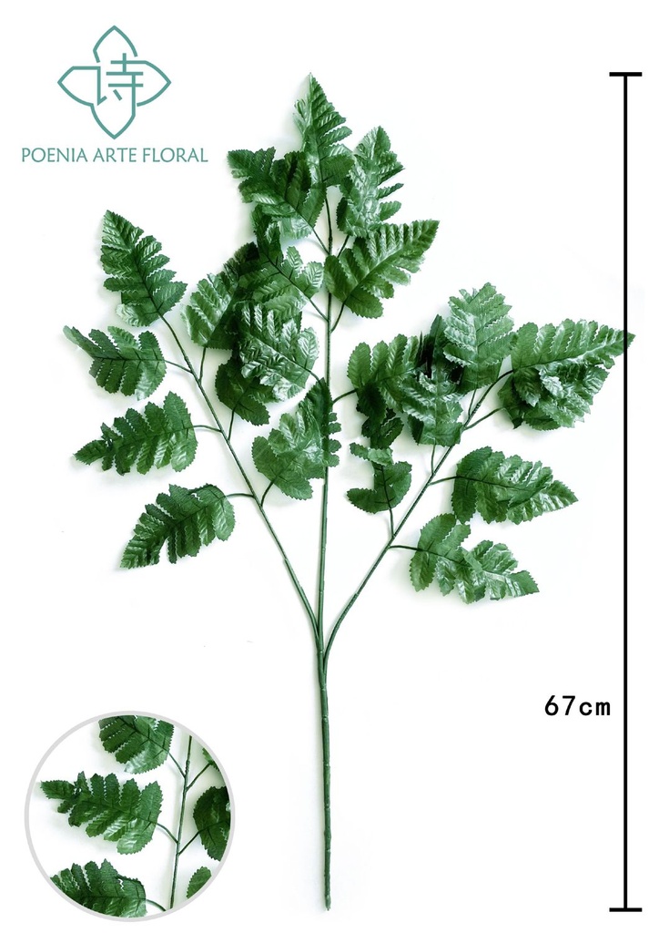 Rama de planta artificial con hojas 64cm para decoración