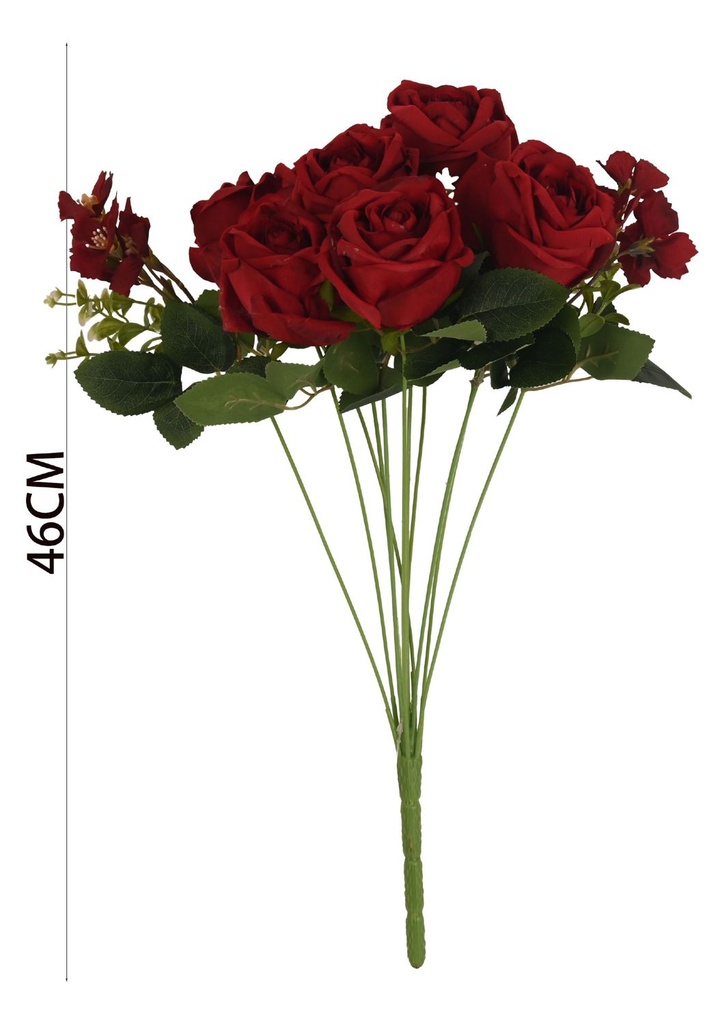 Ramo de flor artificial 11 flores ángel rosa para decoración