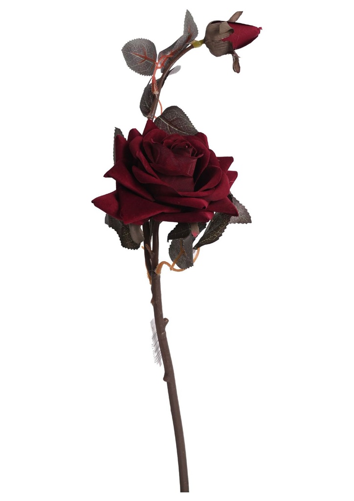Rosa de tela de 2 cabezas 43cm - Decoraciones