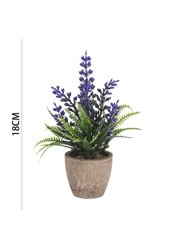 Maceta artificial lavanda 16cm para decoración del hogar