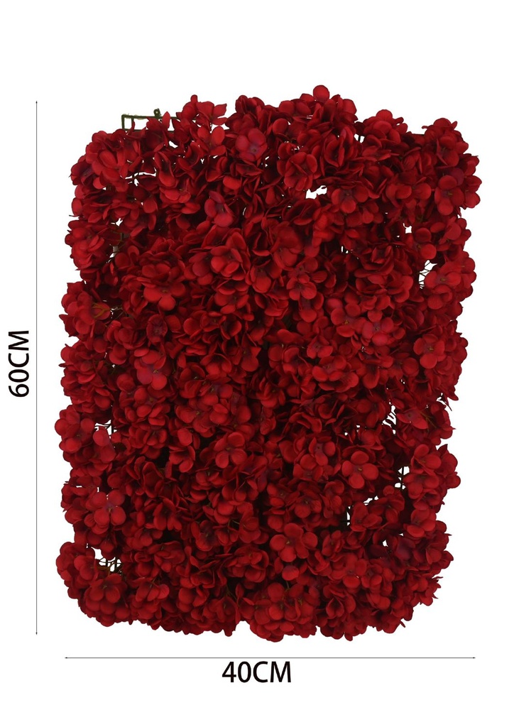 Panel de hortensias artificiales