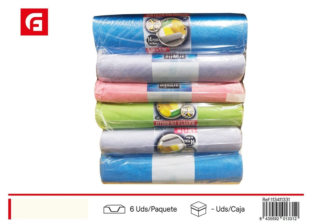 Rollo de paños de limpieza de colores - Accesorios de limpieza