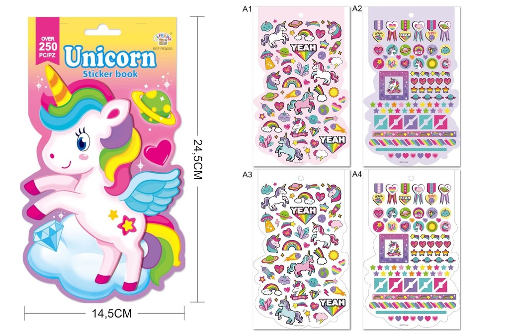 Stickers libro "Unicornio" 14.5x24.5cm