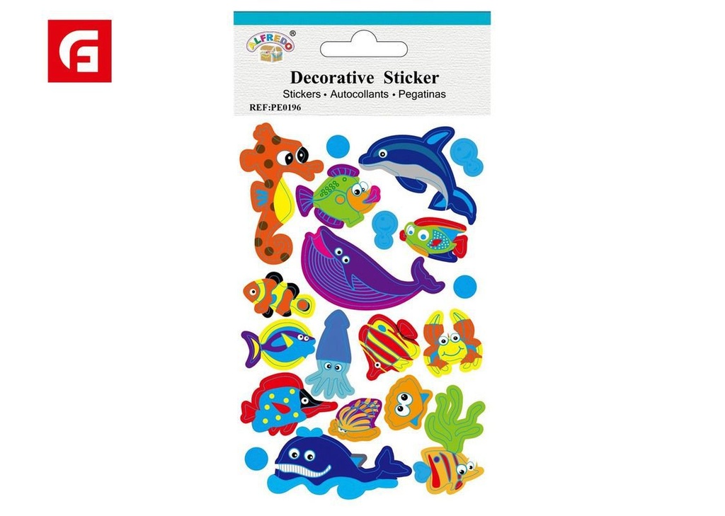 Stickers "Animales marinos" 10X19 cm - Pegatinas para niños