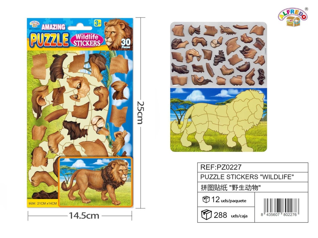 Puzzle stickers "Wildlife" 14.5x25cm para manualidades