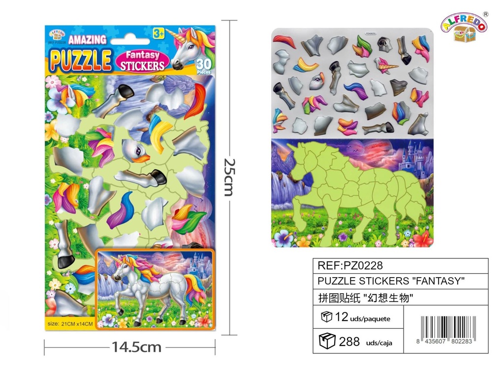 Puzzle stickers "Fantasía" 14.5x25cm - Material de arte