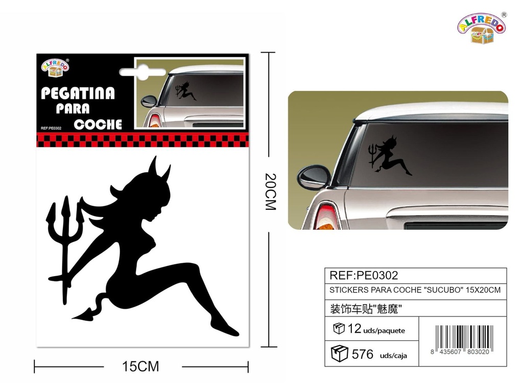 Stickers para Coche "Sucubo" 15x20 cm - Stickers para vehículos
