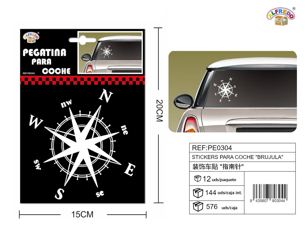 Stickers para Coche "Brújula" 15x20 cm - Stickers para vehículos