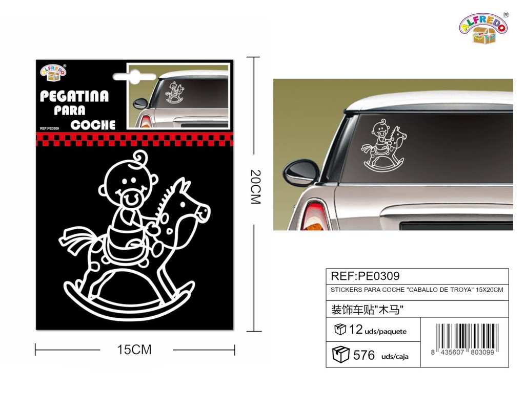 Stickers para Coche "Caballo de Troya" 15x20 cm - Stickers para vehículos