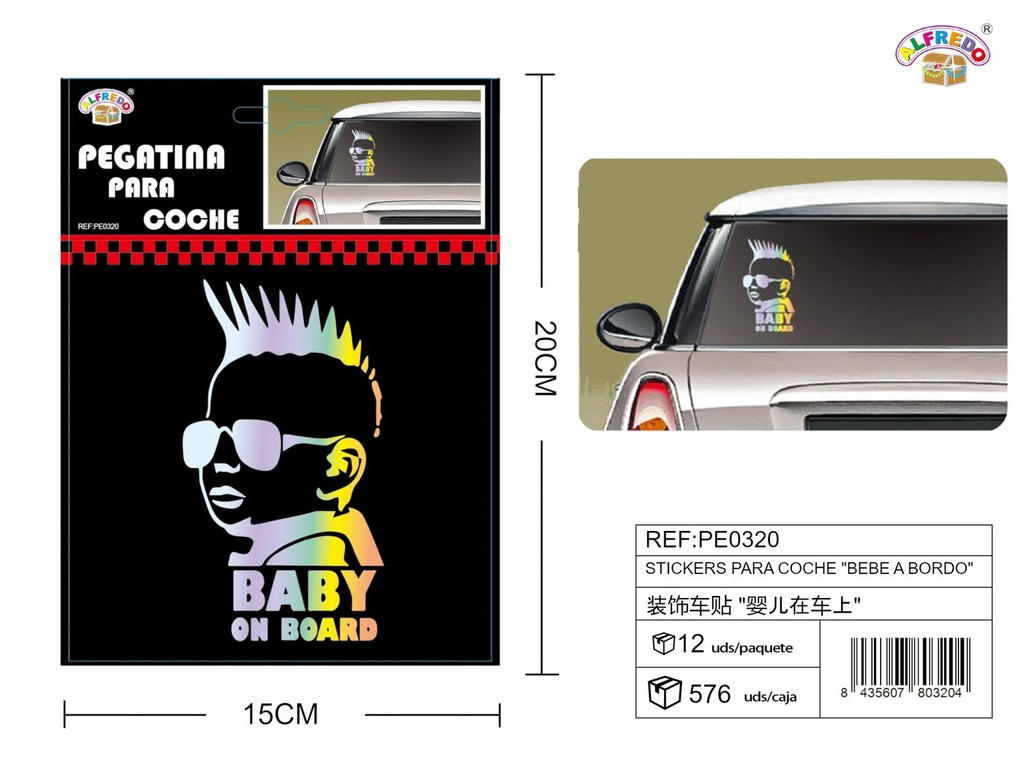 Stickers para coche "Baby on Board" 15x20cm para automóviles