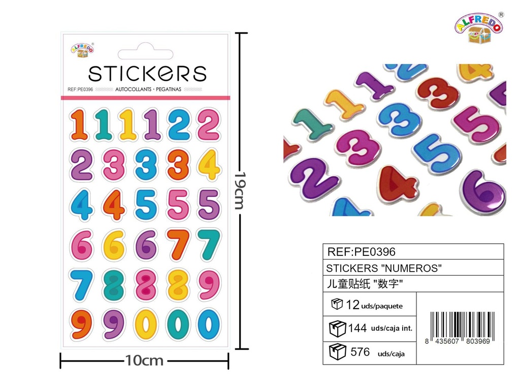 Stickers "números" 10x19 cm - Pegatinas numéricas infantiles