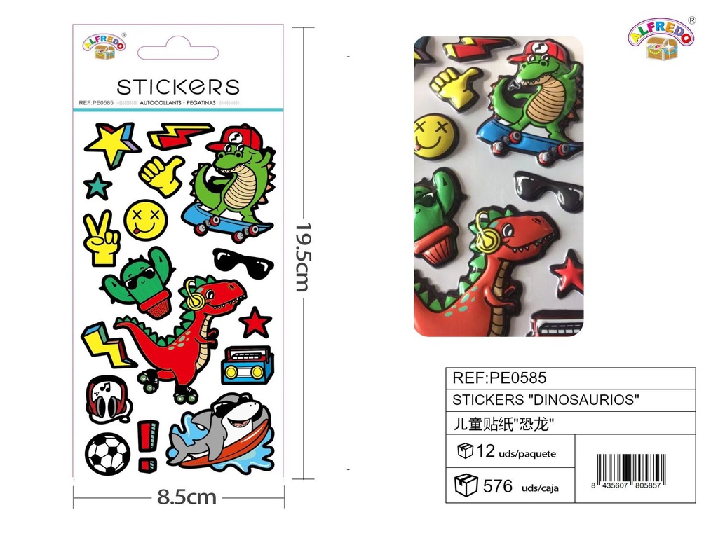 Stickers "Dinosaurios" 8.5x19.5cm pegatinas infantiles