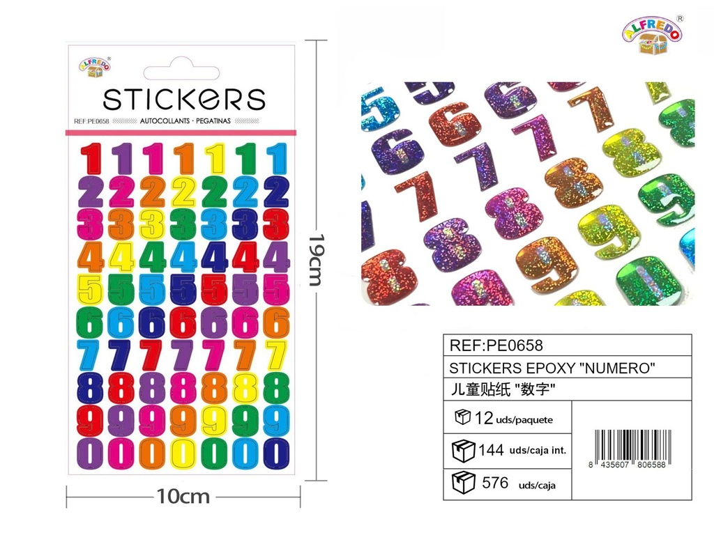Stickers epoxy "número" 10x19 cm - Pegatinas numéricas infantiles