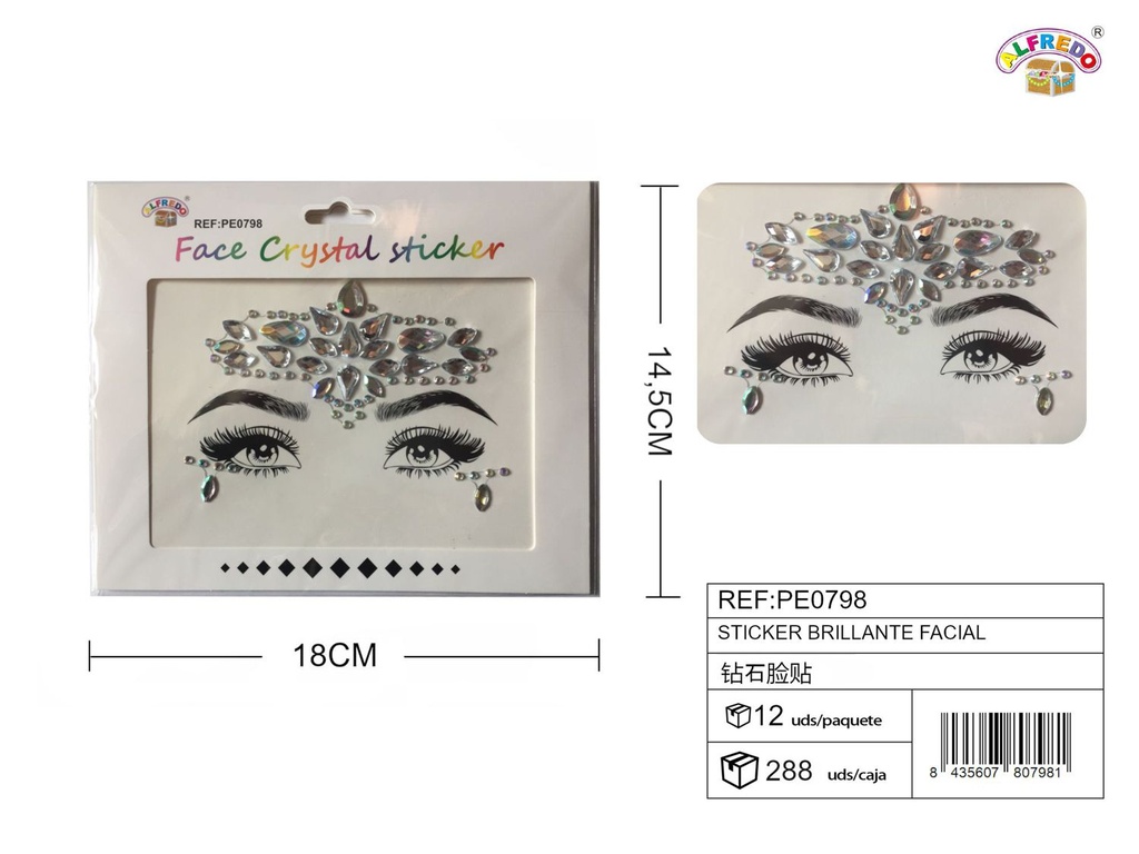 Sticker brillante facial 14.5x18 cm - Accesorios de belleza