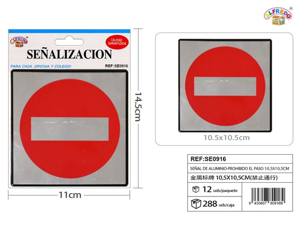 Señal de aluminio "Prohibido el paso" para seguridad