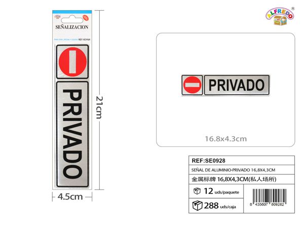 Señal de aluminio "Privado" para señalización