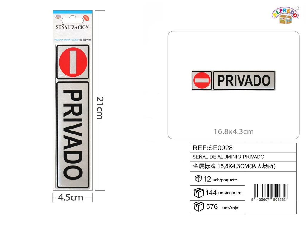 Señal de aluminio - PRIVADO - Etiquetas metálicas