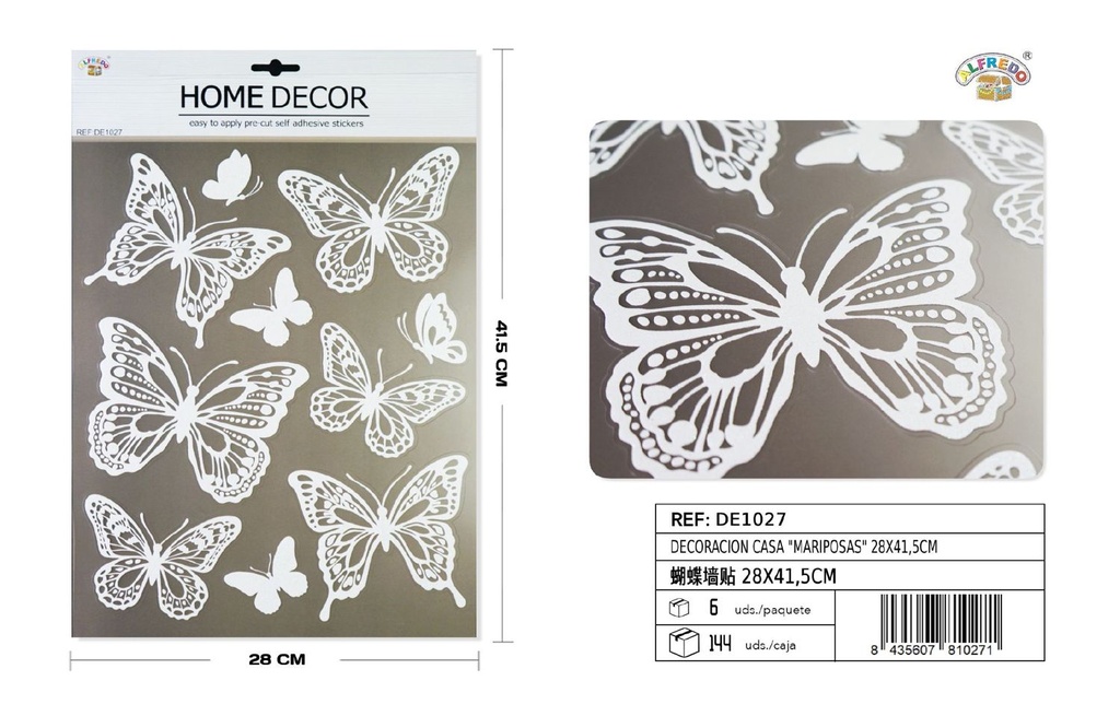 Decoración Casa "Mariposas" 28x41.5cm - Decoración para el hogar