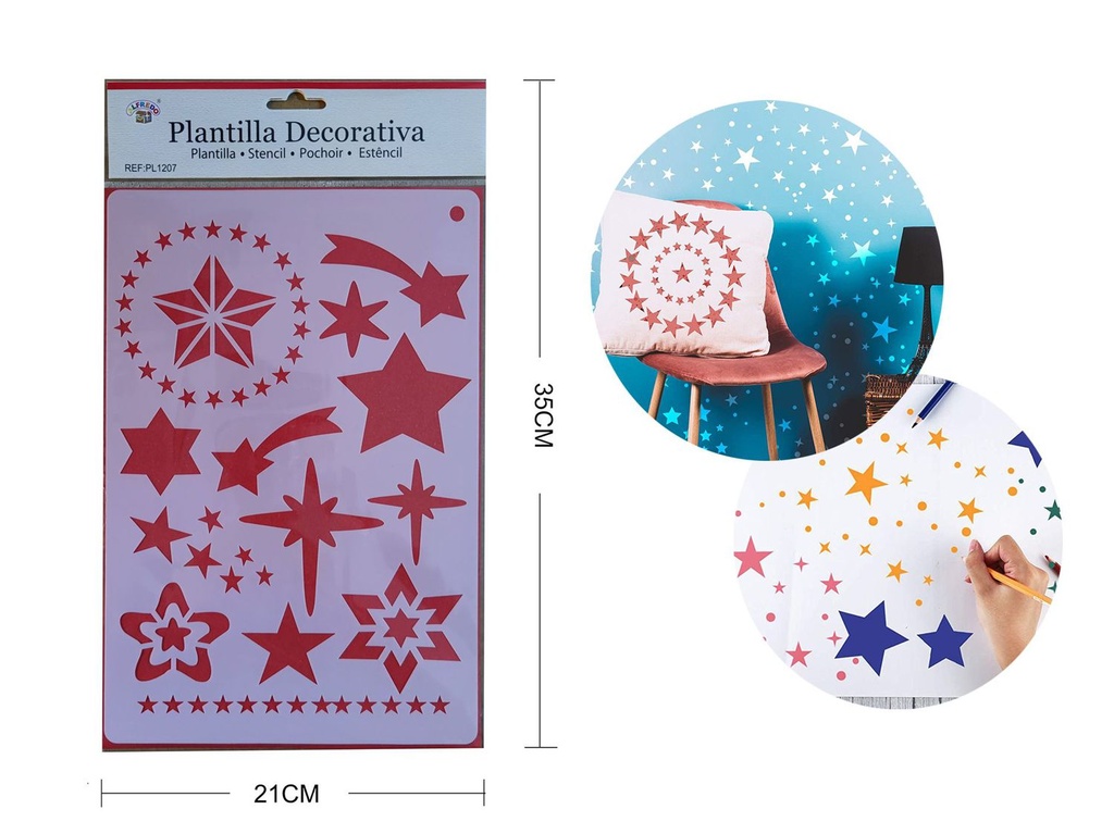 Plantilla decorativa "Estrella" 21x35 cm - Plantillas decorativas