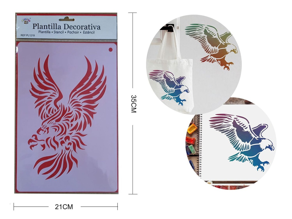 Plantilla decorativa "águila" 21x35cm para manualidades