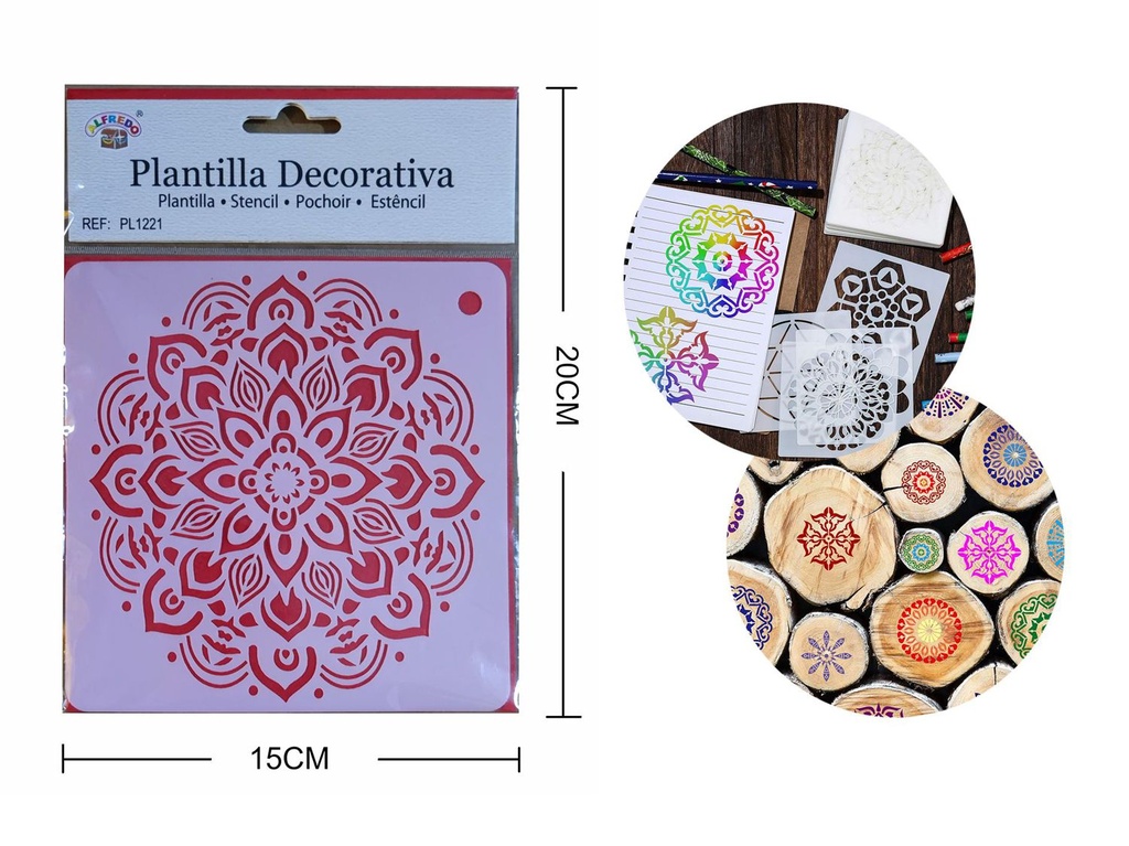 Plantilla decorativa "Mandala" 15 x 20 cm - Plantillas de artesanía
