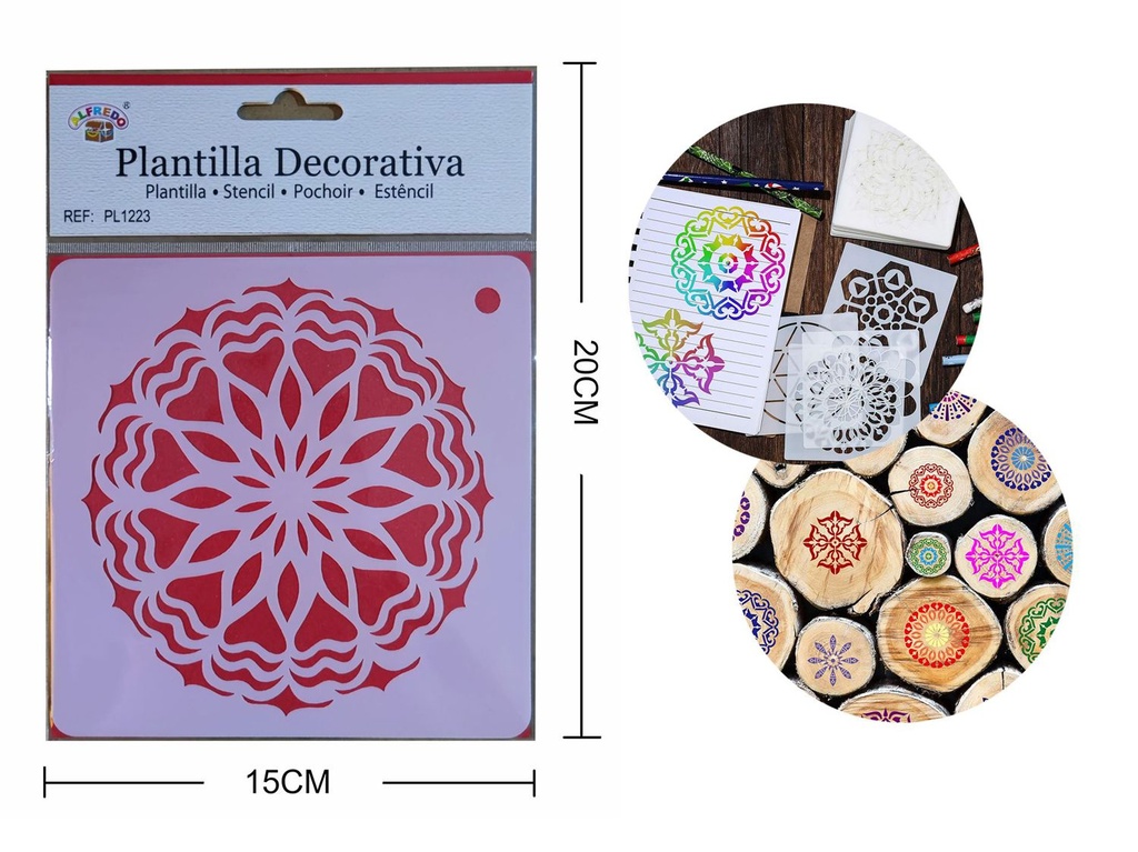 Plantilla decorativa "Mandala" 15 x 20 cm - Plantillas de artesanía