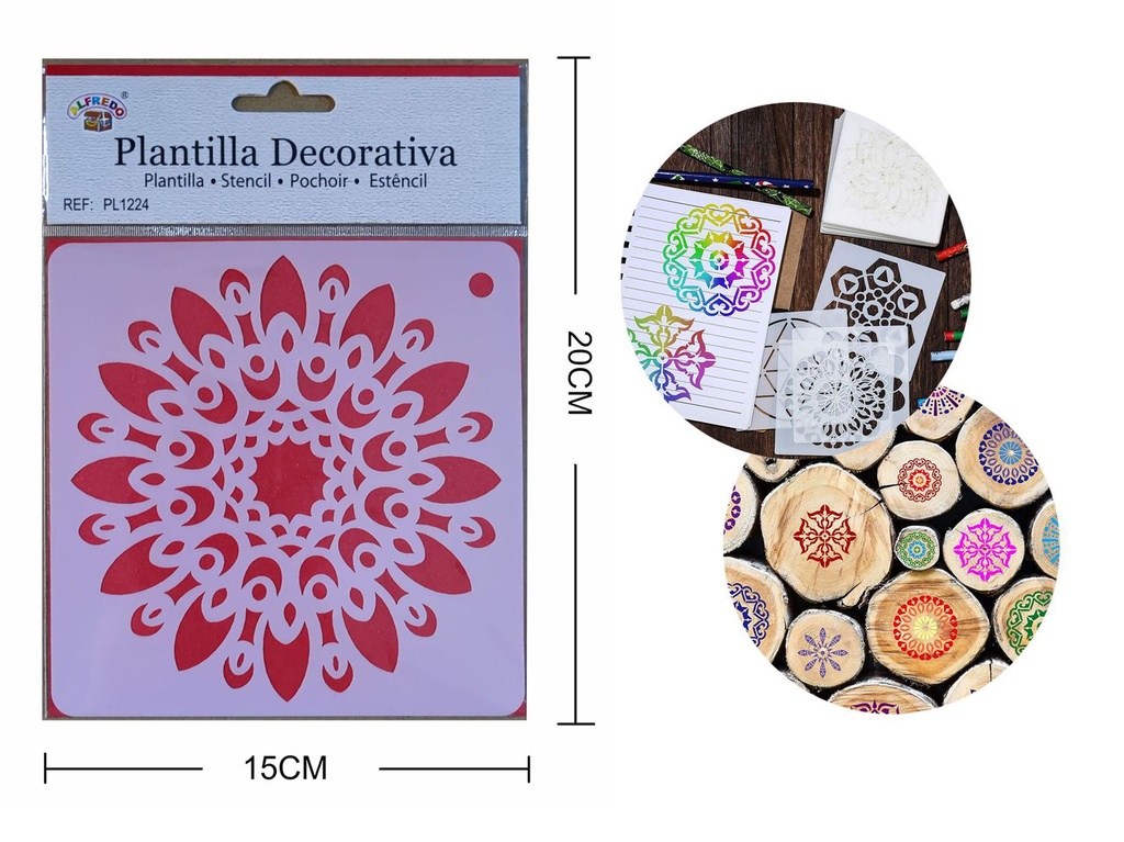 Plantilla decorativa "Mandala" 15 x 20 cm - Plantillas de artesanía