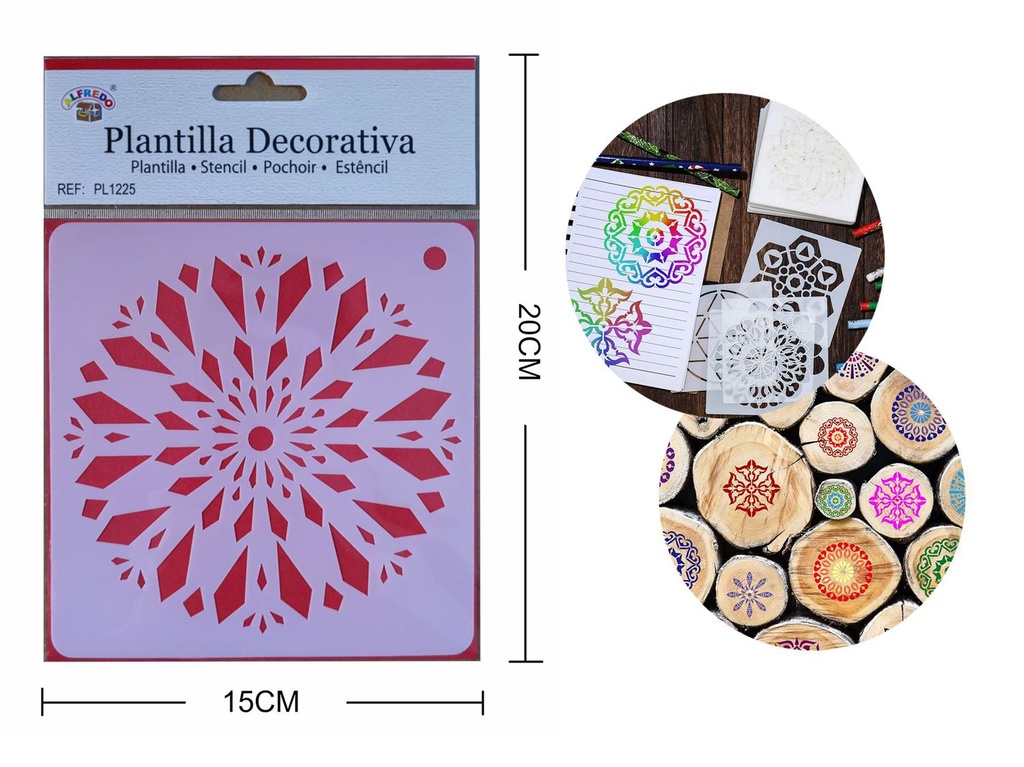 Plantilla decorativa "Mandala" 15 x 20 cm - Plantillas de artesanía
