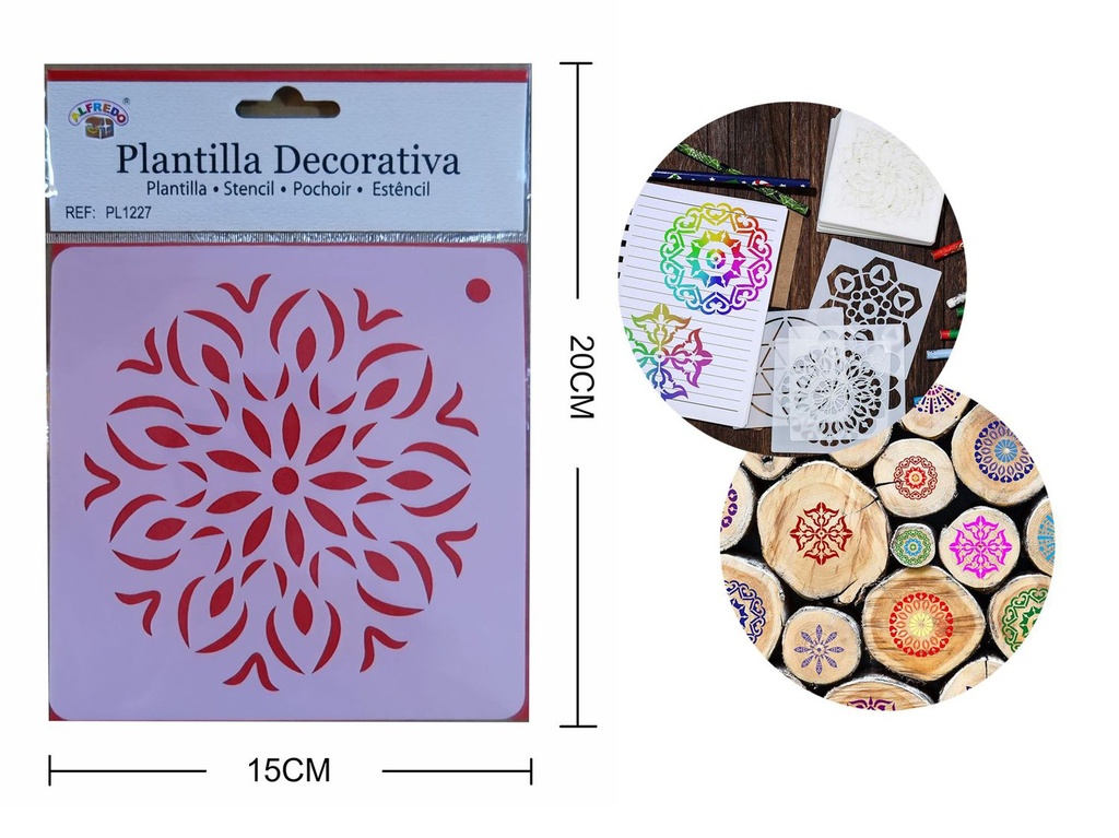 Plantilla decorativa "Mandala" 15 x 20 cm - Plantillas de artesanía