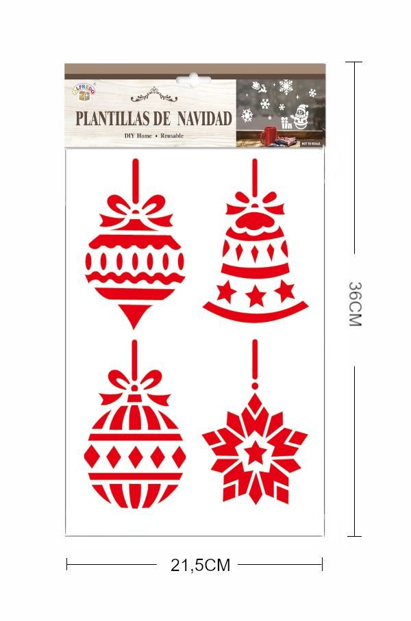 Plantillas de Navidad "Campana" 21.5x36cm para manualidades