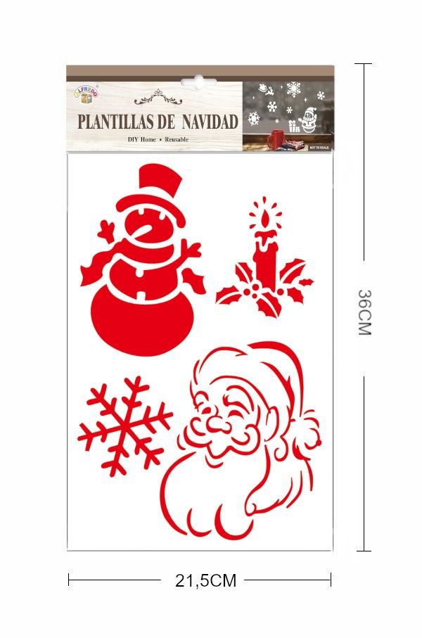 Plantillas de Navidad "Muñeco de Nieve" 21.5x36cm decoración navideña