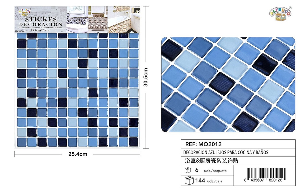 Decoración azulejos para cocina y baños 25.4x30.5cm