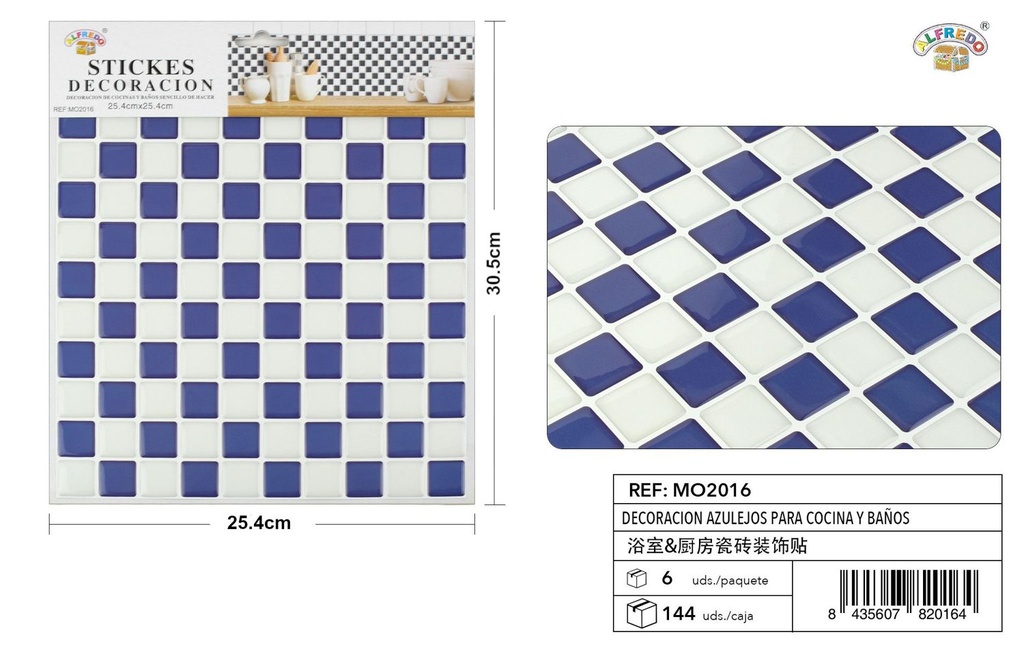 Decoración de azulejos para cocina y baños 25.4x30.5cm - Azulejos decorativos