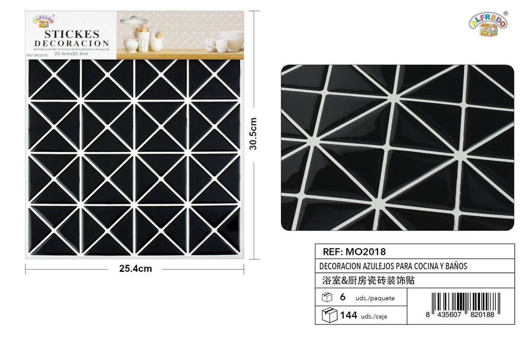 Decoración de azulejos para cocina y baño 25.4x30.5cm