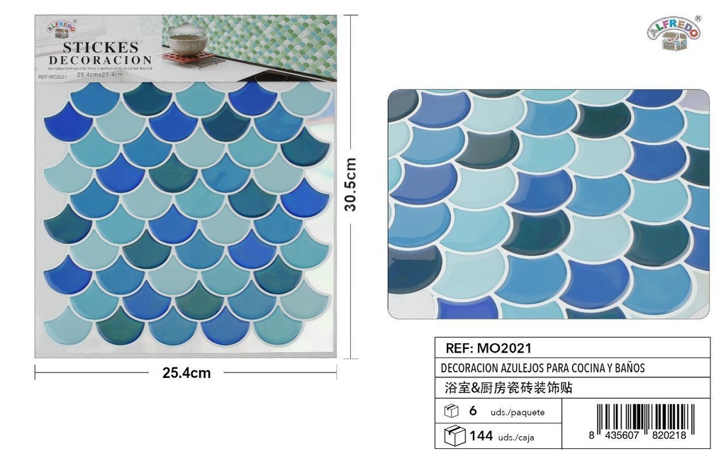 Decoración de azulejos para cocina y baños 25.4x30.5cm - Azulejos decorativos