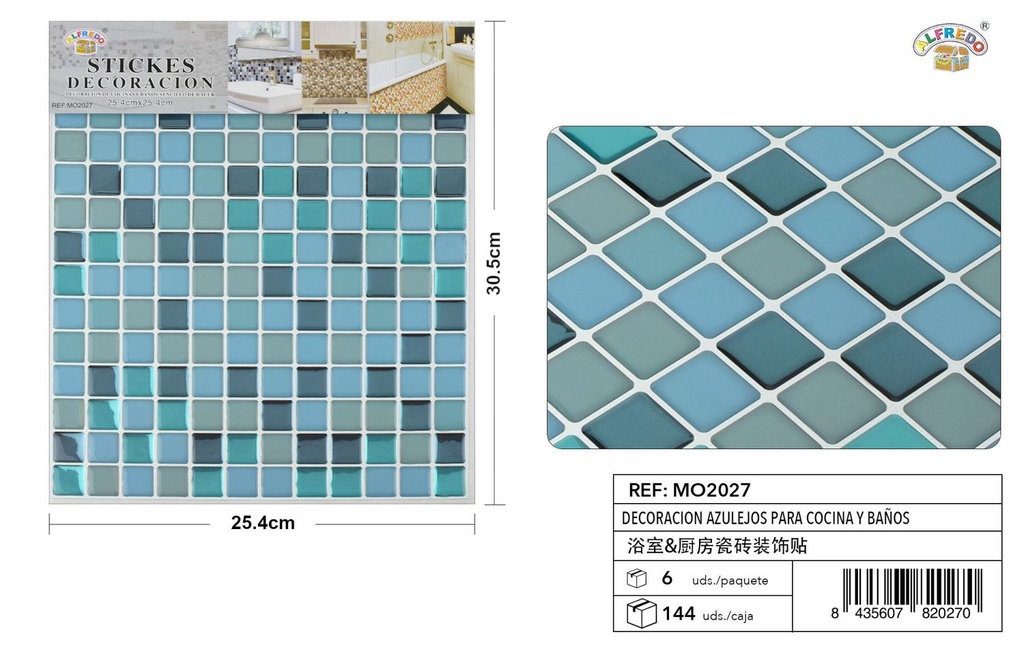 Decoración de azulejos para cocina y baños 25.4x30.5cm - Azulejos decorativos