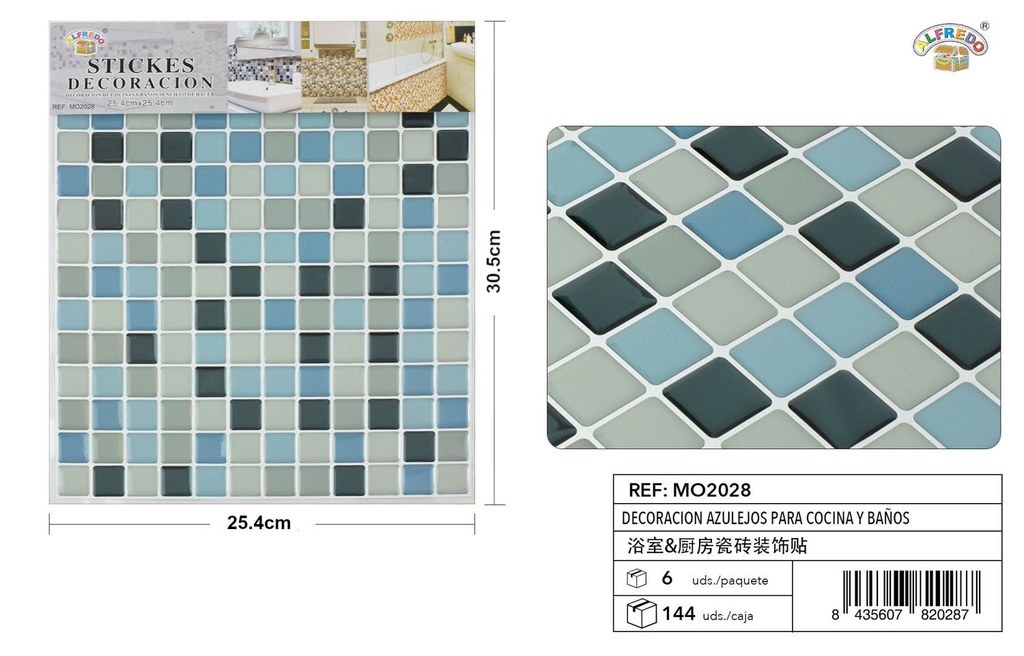 Decoración azulejos cocina y baños 25.4x30.5cm