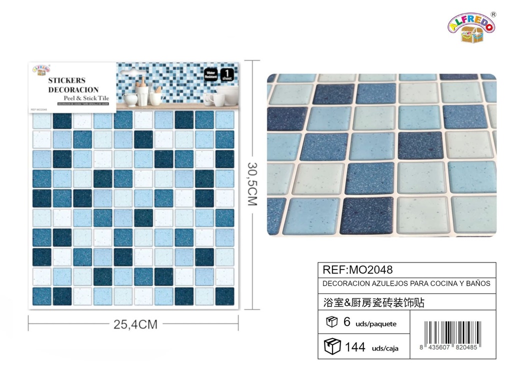 Decoración de azulejos para cocina y baño 25.4x30.5cm