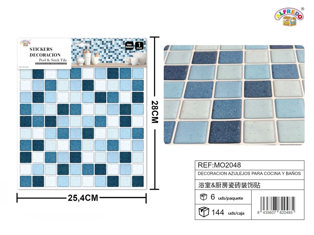 Decoración de azulejos para cocina y baños 25.4x30.5cm - Azulejos decorativos